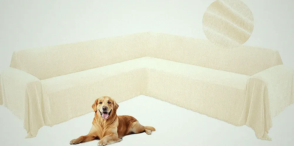 L-Shaped Corner Sectional Couch Cover for Dogs - Soft Washable Protector