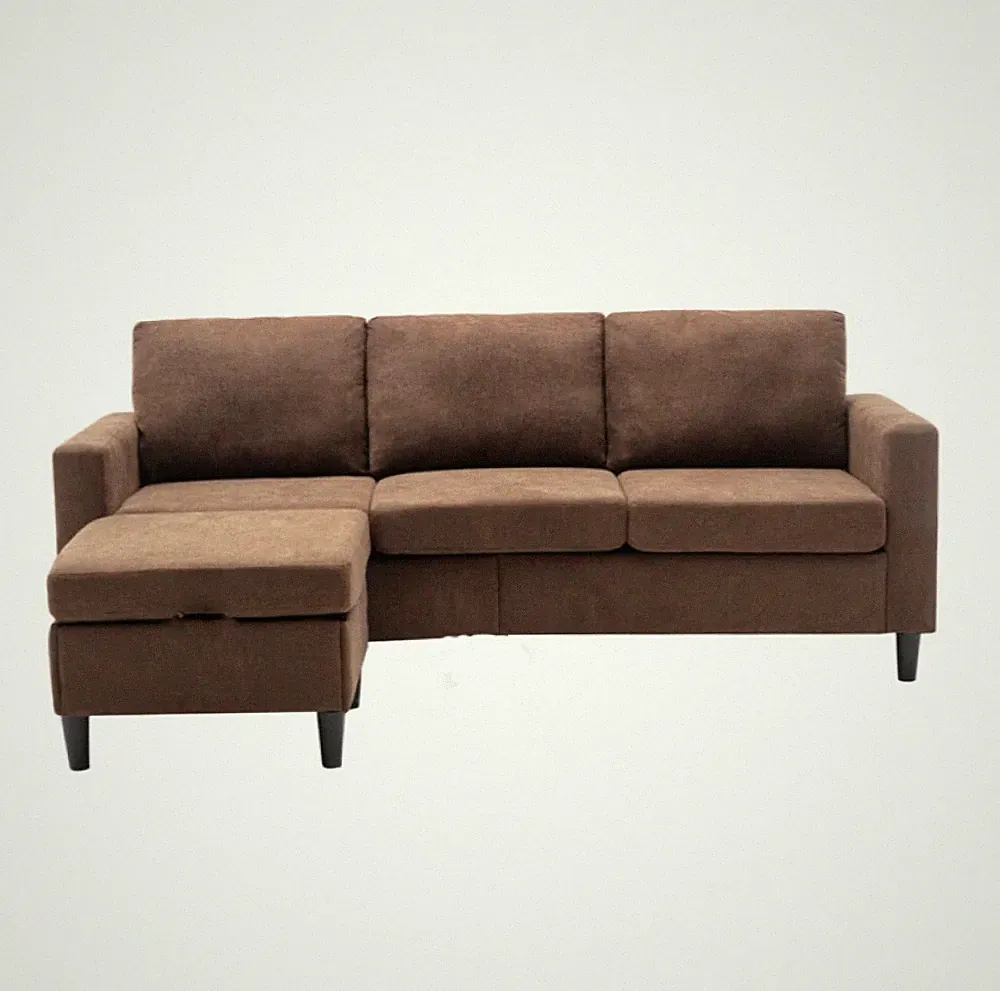 L Shaped Couch Reversible Sectional Fabric Sofa Set Convertible Sofa Living Room