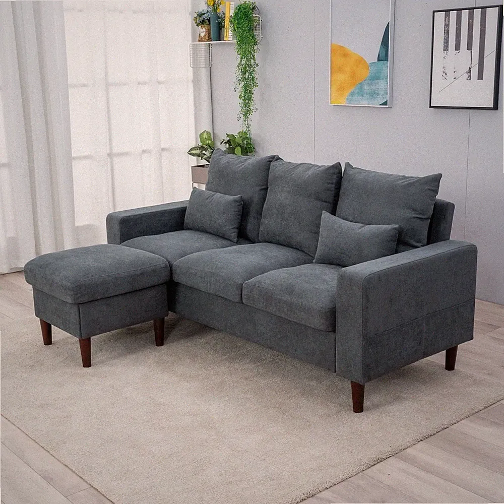 L Shaped Couch sectional Sofa Fabric Sofa Small Sofa Convertible Sofa for Small