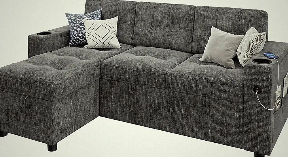 L-Shaped Couches for Living Room, High Density Sponge Filling, Comfy Sectional S