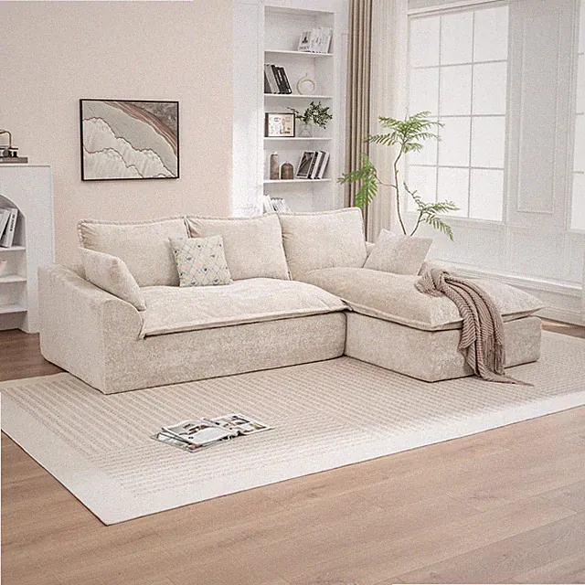 L Shaped Modular Sectional Sofa Adjustable Chaise Lounge No Assembly Boneless