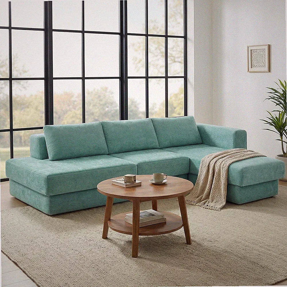 L-shaped Modular Sofa 113" Modular Sectional Sofa Corner Sofa Couch with Dou