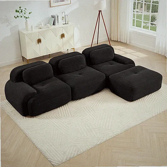 L-shaped modular sofa no assembly ergonomic design pet-friendly luxuryCordu