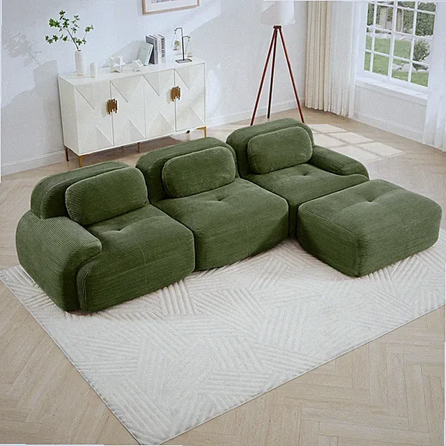 L-shaped modular sofa no assembly ergonomic design pet-friendly luxuryCorduroy F