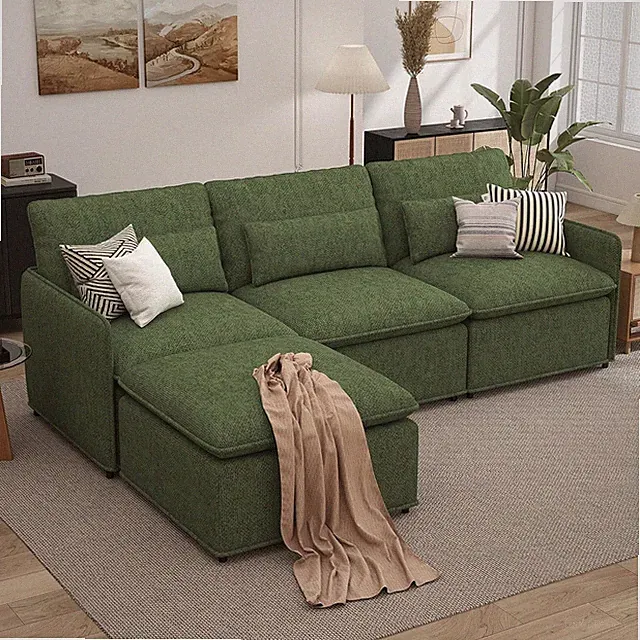 L Shaped Sectional Couch 94.5" Sectional Cloud Couch for Living Room