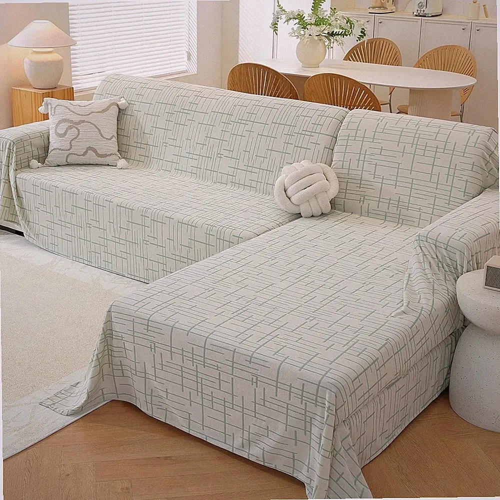 L Shaped Sectional Couch Cover; Washable Pet Sofa Blanket; XL Green