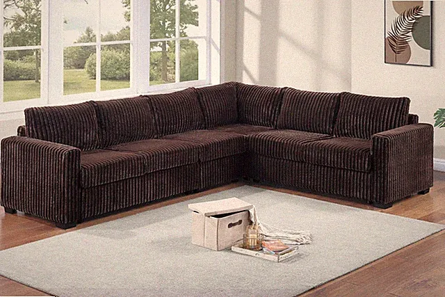 L-Shaped Sectional Set 4pc One Arm Loveseat Armless Chair Corner Wedge Cushion B
