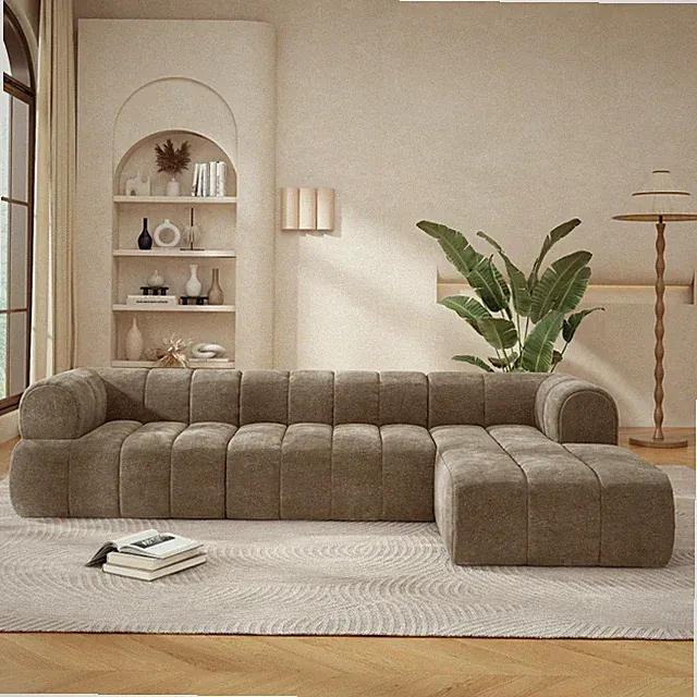 L-Shaped Sectional Sofa 122" w/ Chaise Lounge, 4-Seat, Espresso, Fully Assembled