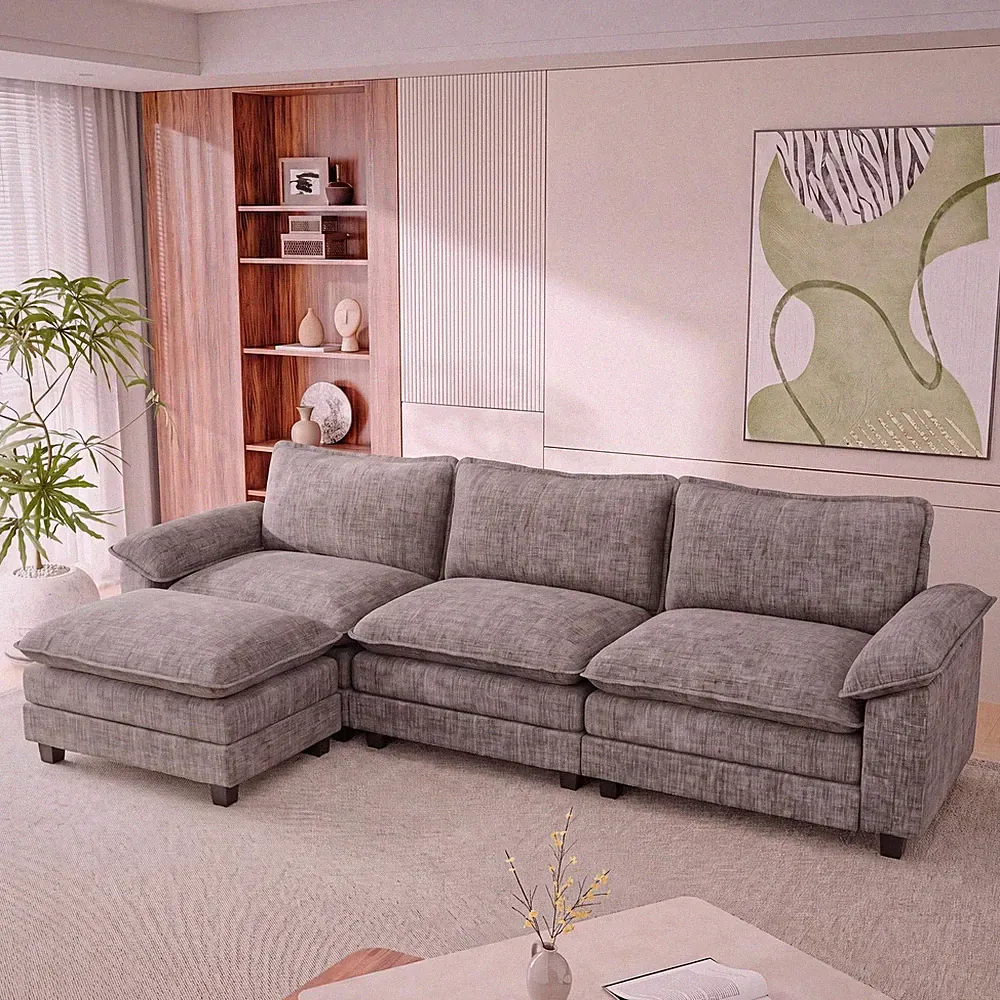 L Shaped Sectional Sofa Cloud Couch 118.9 Modular Living Room Homall
