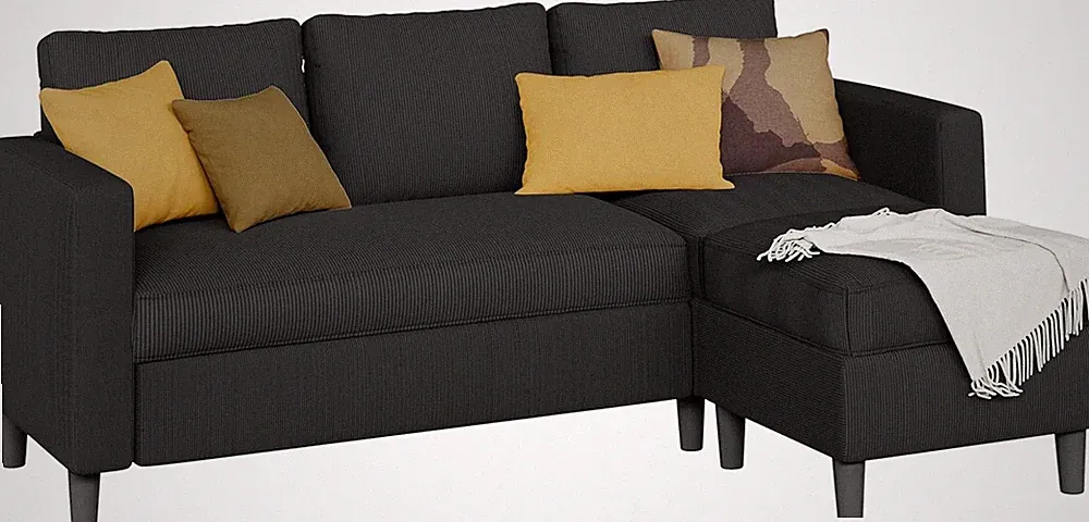 L Shaped Sectional Sofa Couch Convertible Modular Sofas with Movable Ottoman