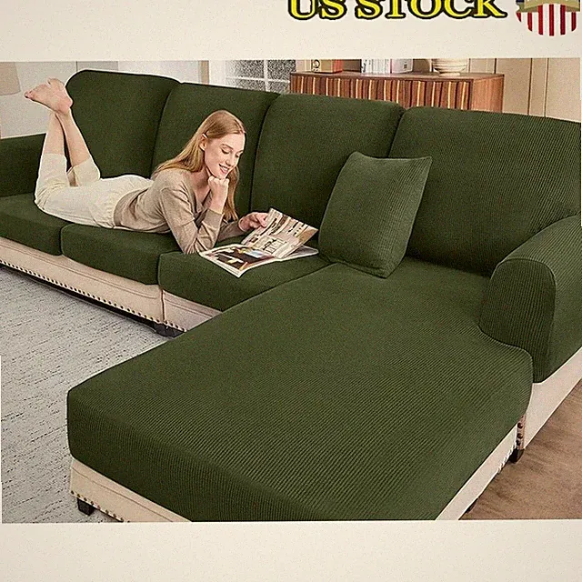 L Shaped Sectional Sofa Cover 3 Piece Sofa Protector Pillowcases Easy Install US
