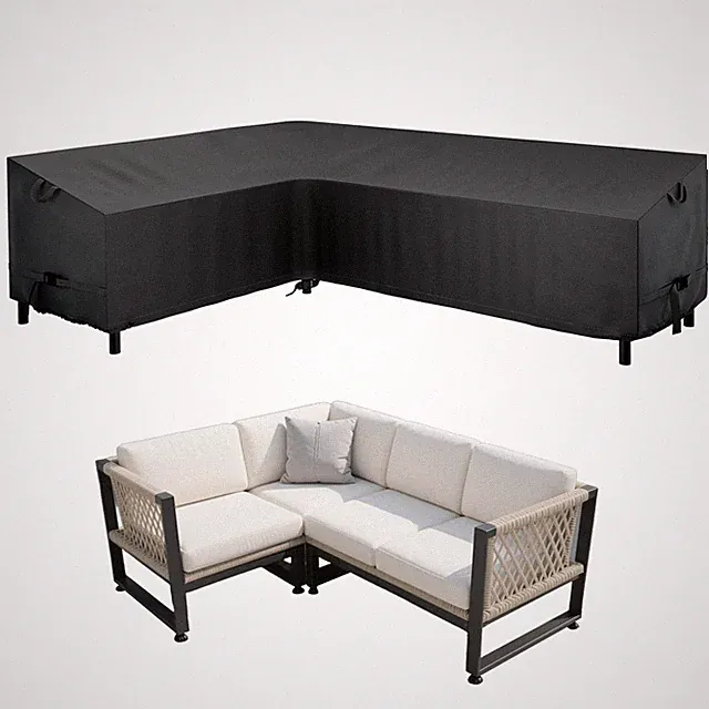 L-Shaped Sectional Sofa Cover 85" L/110" L x 33.5" D x 31" H 420D Heavy Duty...