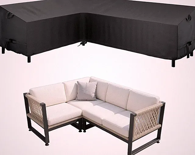 L-Shaped Sectional Sofa Cover 85" L/110" L X 33.5" D X 31" H 420D Heavy Duty Win