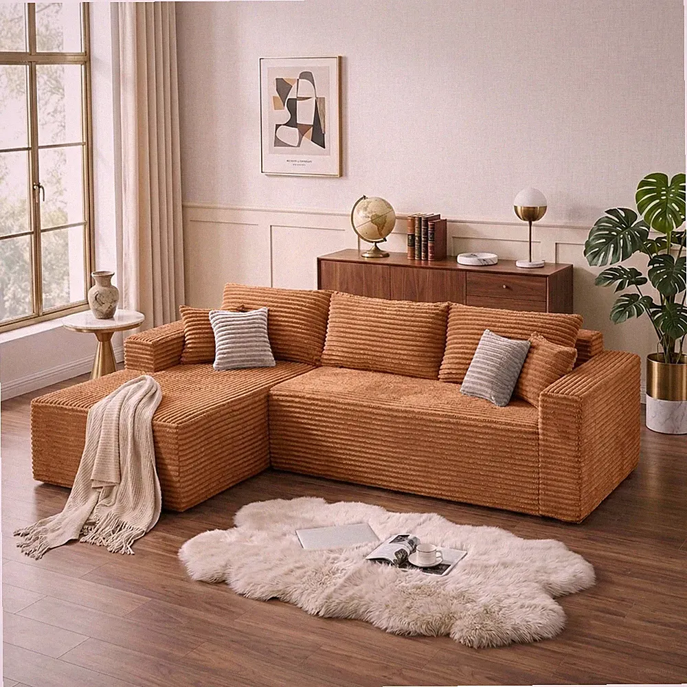 L-Shaped Sectional Sofa Oversized Boneless Cloud Couch Sectional Left Chaise