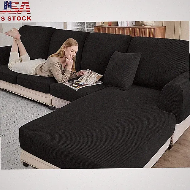 L Shaped Sofa Cover 3 Piece Set Durable Furniture Protector Easy Clean New