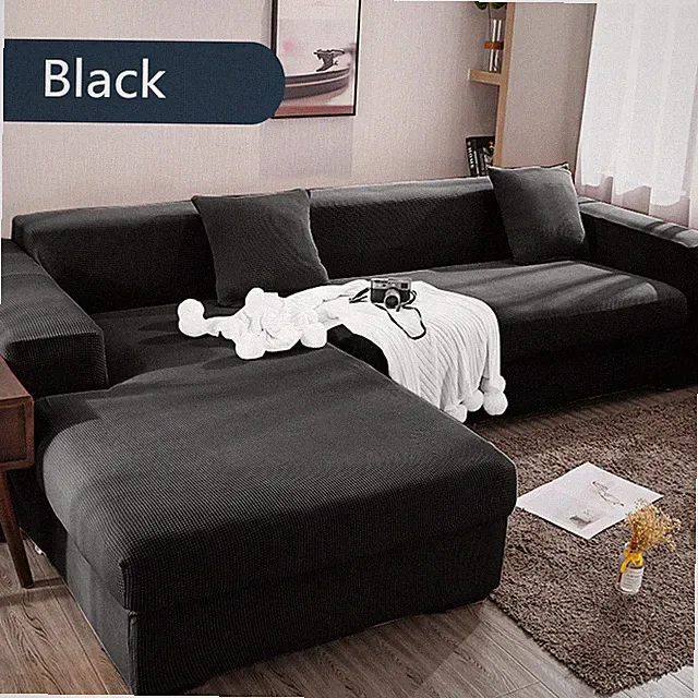 L Shaped Sofa Cover Jacquard Fabric Slipcovers Stretch Sectional Couch Covers