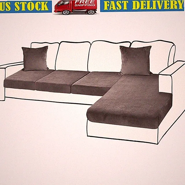 L Shaped Sofa Cover Stretchable Velvet Furniture Protector Easy Clean Durable US