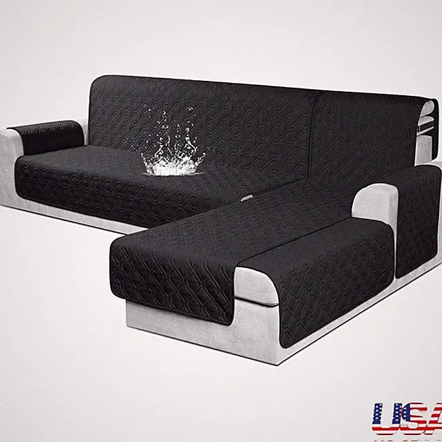 L Shaped Sofa Cover Waterproof Anti Slip Couch Protector Pets Easy Care New