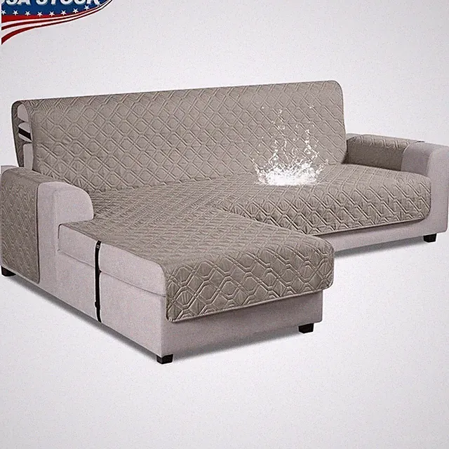 L Shaped Sofa Cover Waterproof Pet Friendly Anti Slip Couch Protector 1 Piece US