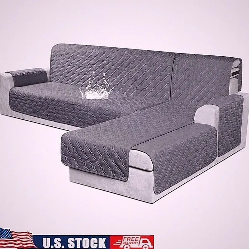 L Shaped Sofa Cover Waterproof Reversible Sectional Couch Protector Pet Friendly