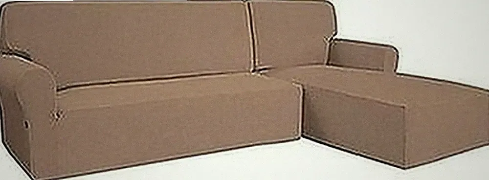 L-Shaped Sofa Slipcover 2 Pc Easy-Going Jacquard Large Camel #R018