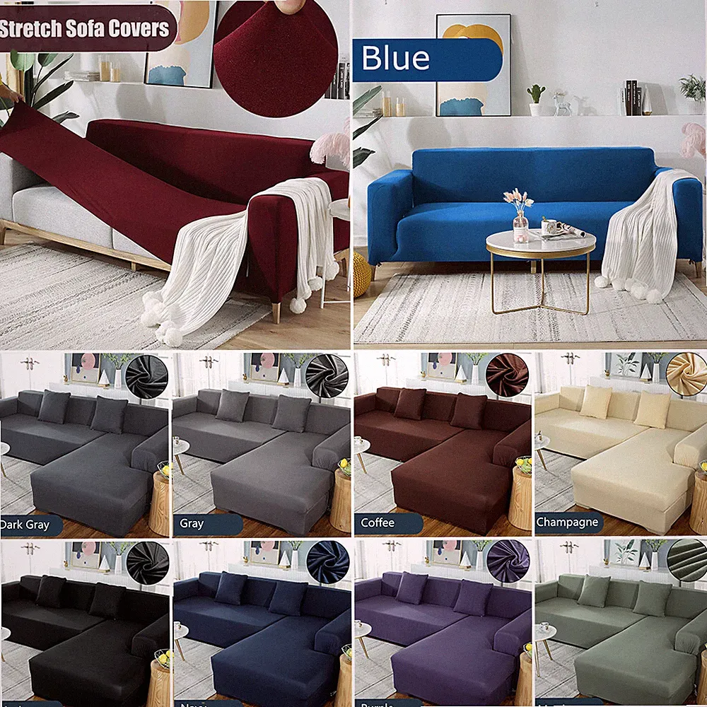 L Shaped Stretch Sectional Sofa Cover Seat Slipcovers Couch Covers Protectors