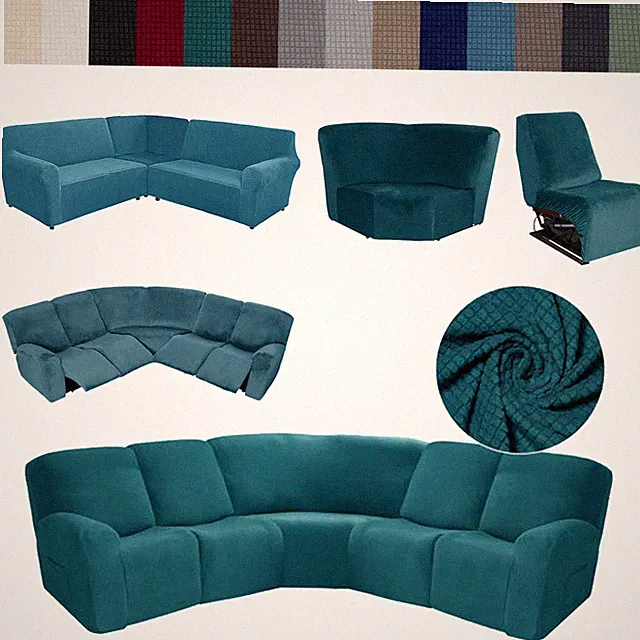 L Shaped Velvet Corner Sectional Cover Recliner Slipcover Protector Corner Piece