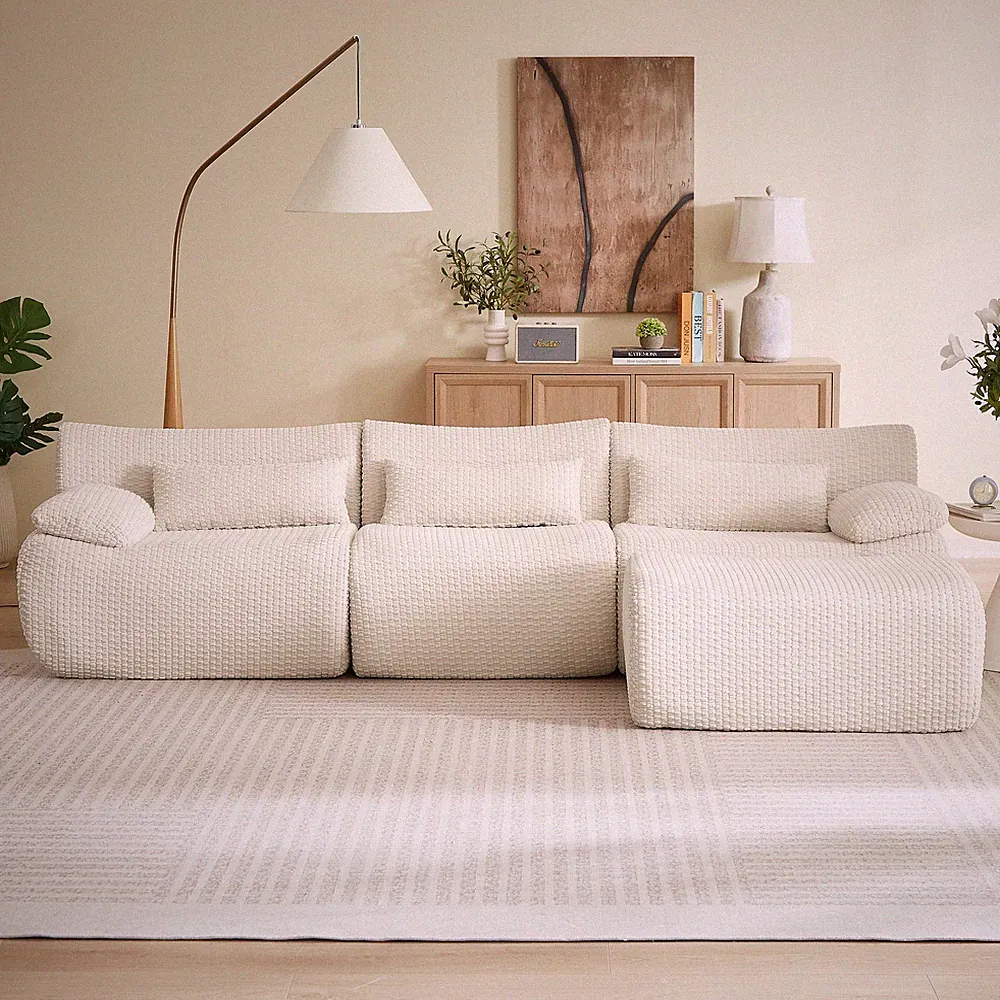 L Sofa,Cloud Boneless Couches for Living Room,Modern Modular Sectional Sofa,Ov