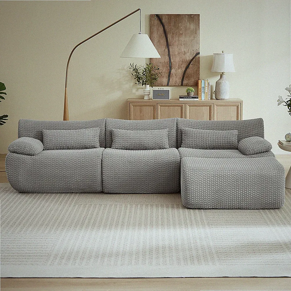 L Sofa,Cloud Boneless Couches for Living Room,Modern Modular Sectional Sofa,Ove