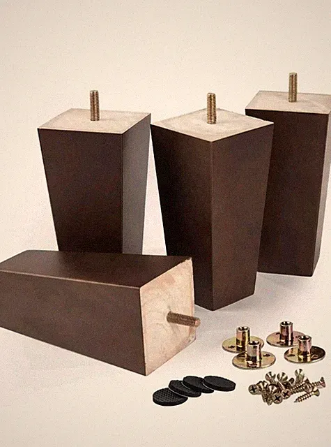 La Vane 6 inch Solid Wood Square Furniture Set of 4 Walnut