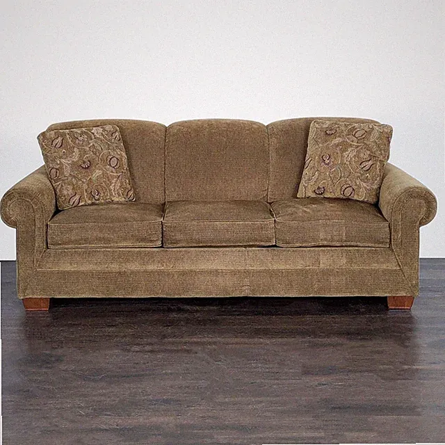 La-Z-Boy Brown Sleeper Sofa with Pull-Out Mattress and Accent Pillows