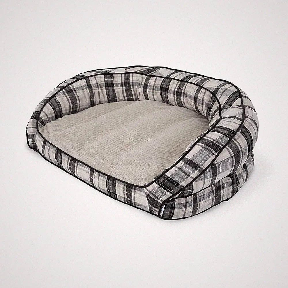 La-Z-Boy Petmate Harper Sofa Large Dog Bed Oxford Plaid 43x35 Inches for Dogs...