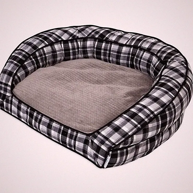 La-Z-Boy Spencer Black & White Plaid Tucker Pet Sofa Dog Bed