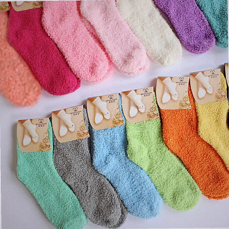 Ladies Winter Warm Fluffy Socks Soft Cosy Lounge Bed Socks 27 Colours 1 Pair