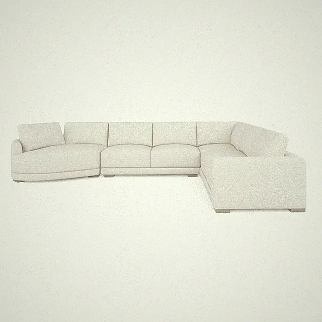 Laguna 166 Left Arm Facing Modular Feather Cushion 4 Piece Chaise Sectional Sofa