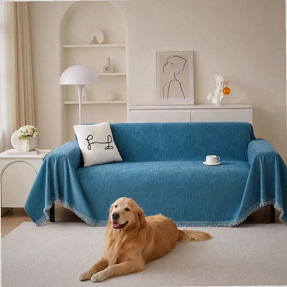 Lake Blue Couch Cover Blankets,Pet Couch Covers for Sofa Waterproof,Washable Sof