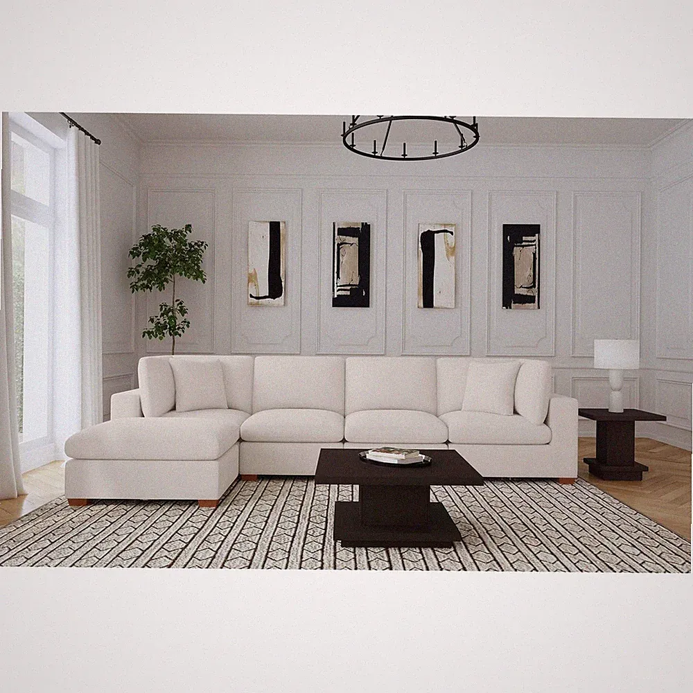 Lakeview 5-piece Upholstered Modular Sectional Sofa Ivory