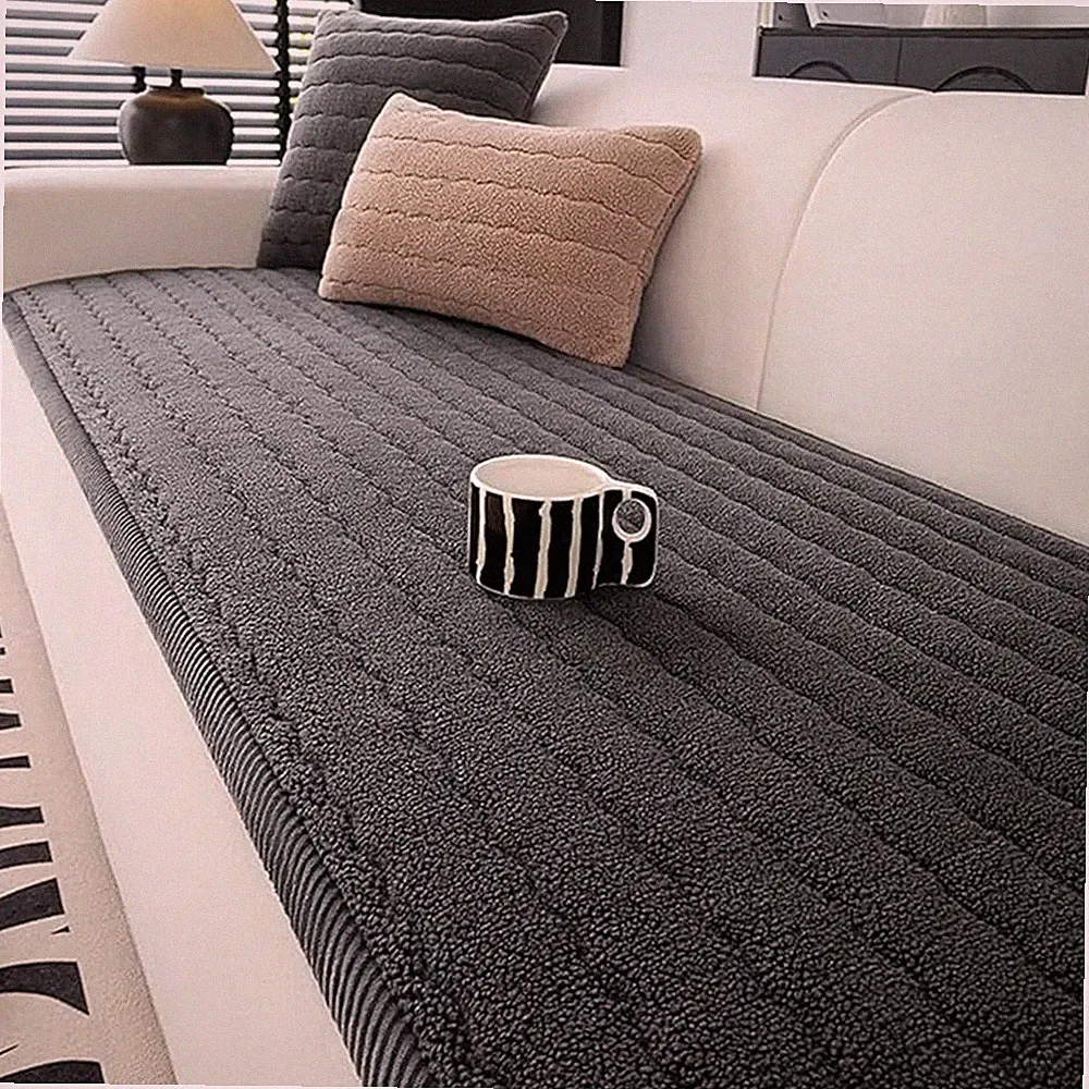 Lambskin super soft plush sofa cover, anti-slip sofa cover, protective cover