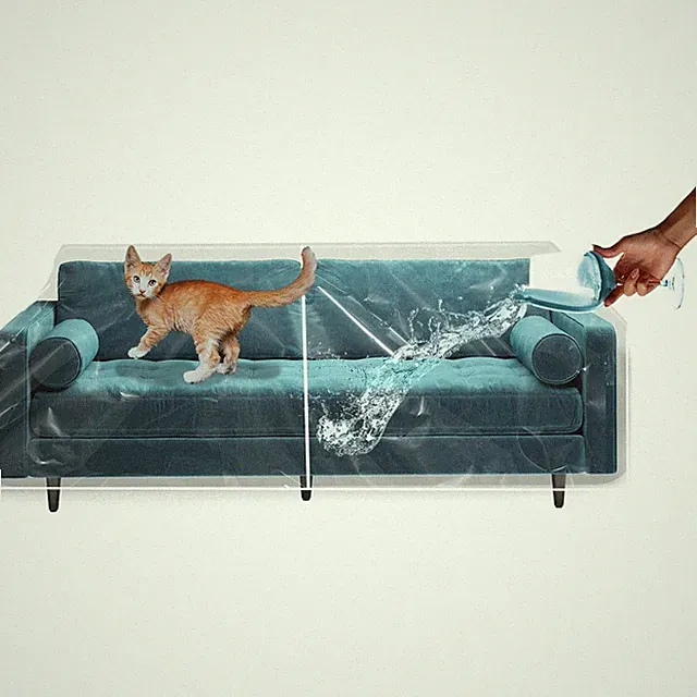 LAMINET Thick Crystal Clear Heavy-Duty Water Resistant Sofa/Couch Cover - Perfec