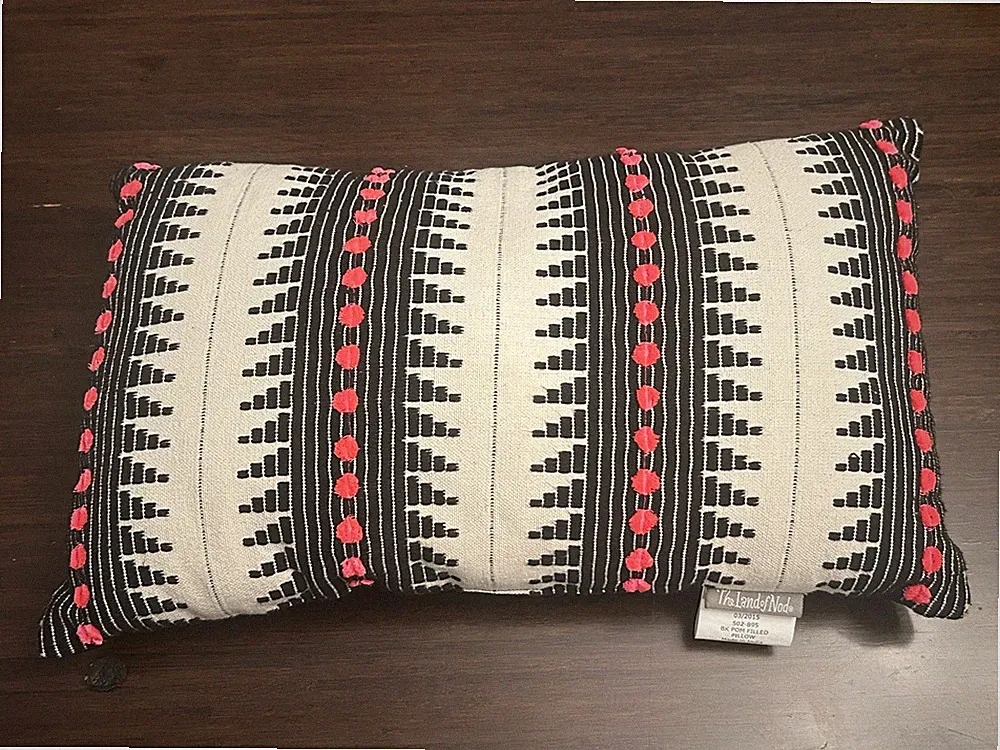 LAND OF NOD Pillow Crate Barrel Black Neon Pink Southwest Decor Throw Cushion