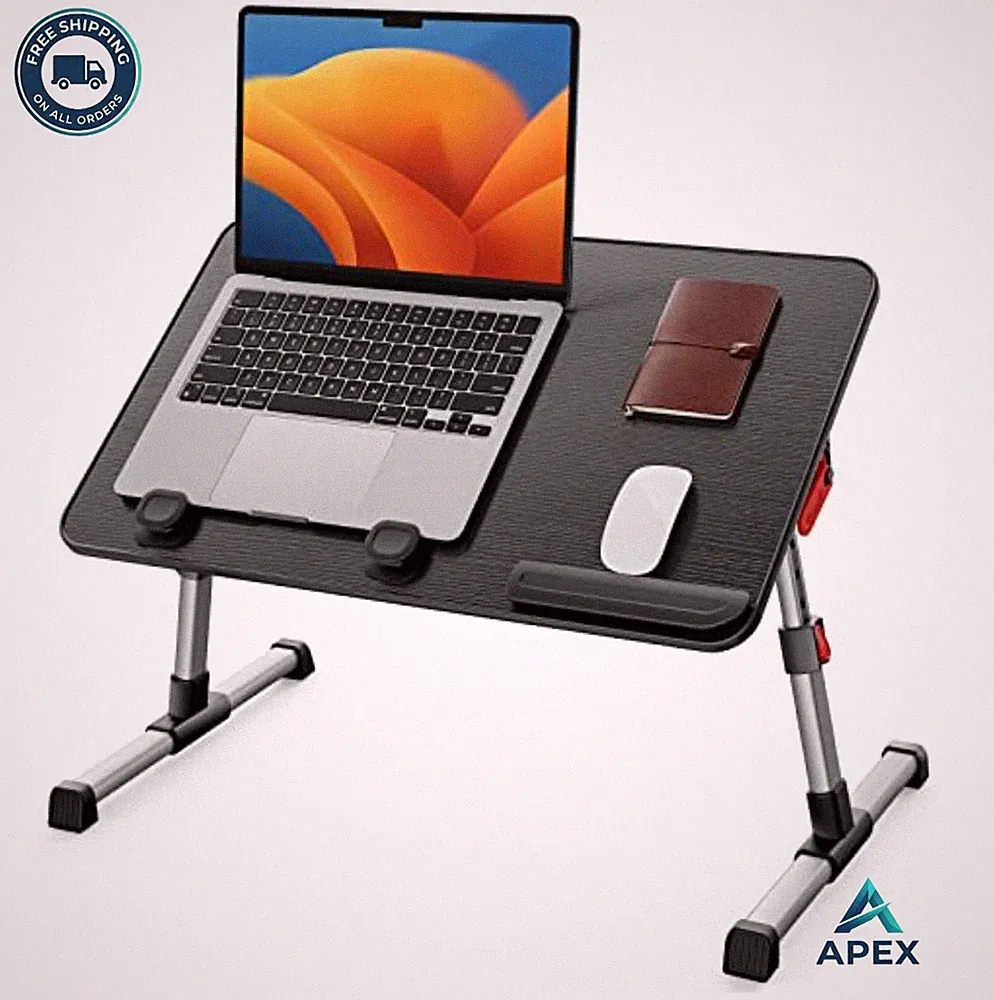 Lap Desk Foldable Bed Tray Table Adjustable Height Angle Laptop Stand for Sofa