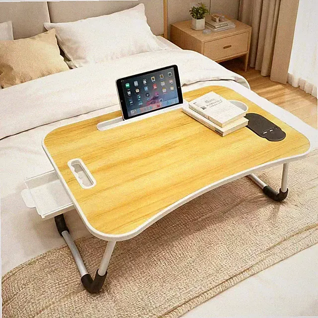 laptop bed table, non-slip folding lap desk, multi-function laptop tray, portabl