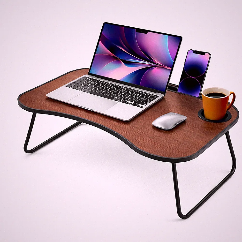 Laptop Lap Desk Stand Foldable Bed Table Notebook Tray Cup Slot Sofa Adjustable
