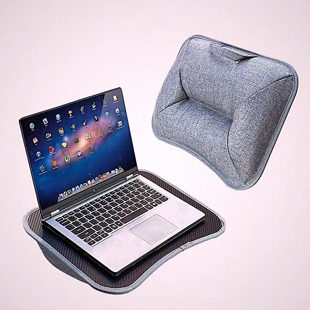 Laptop Lap Desk with Cushion Foam Bean Bag Hard Mouse Pad Bed Sofa Table Tray