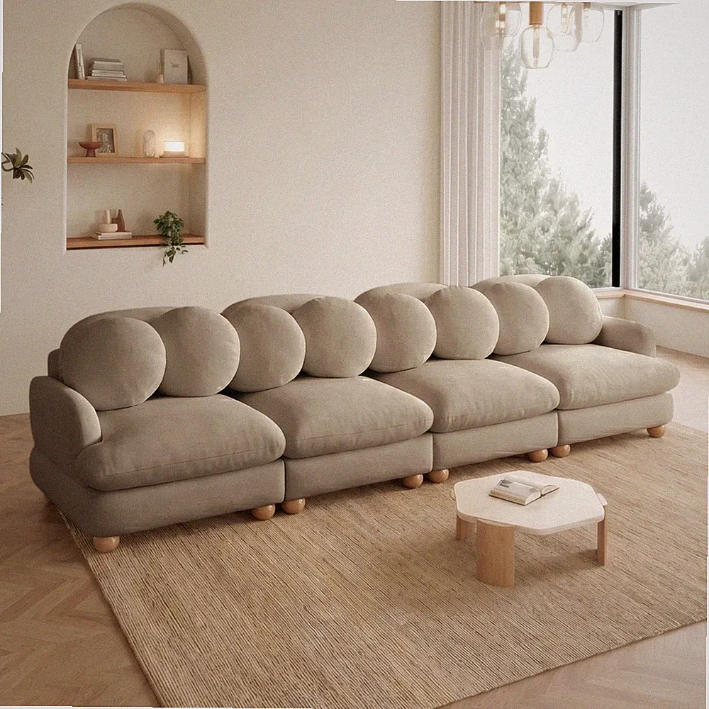 Large Chenille Modular Sectional Sofa,4 Seater Deep Seat Couch w/8 Throw Pill