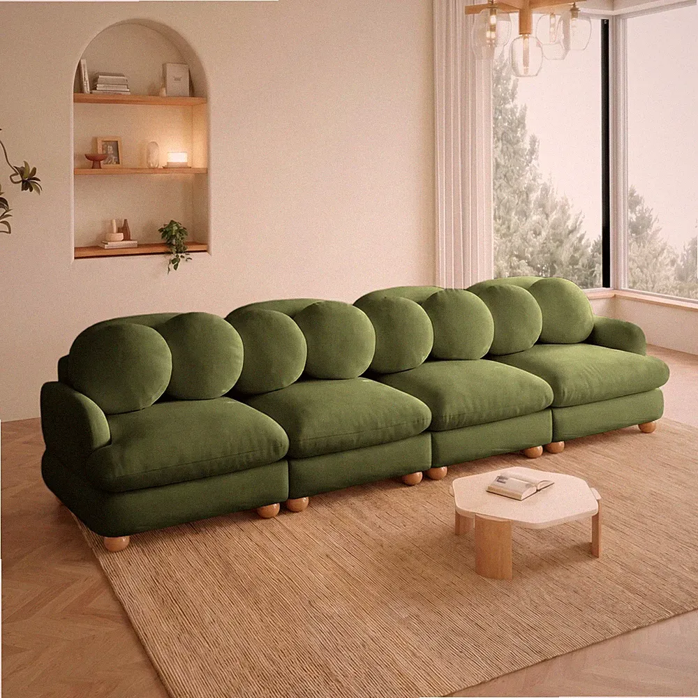 Large Chenille Modular Sectional Sofa,4 Seater Deep Seat Couch w/8 Throw Pillow