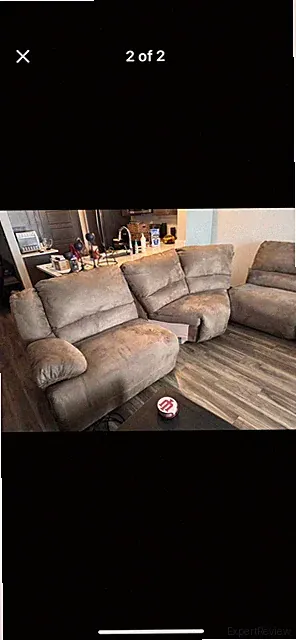 Large Dark Brown Sectional Sofa with Recliners