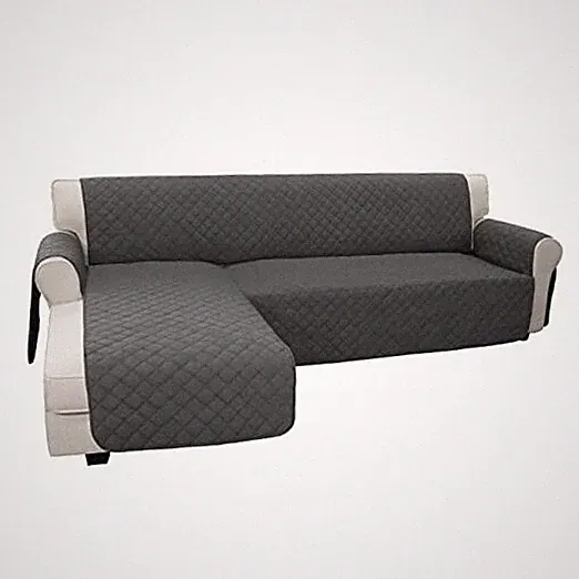 Large Dark Gray/Dark Gray Sectional Couch Cover for Dogs
