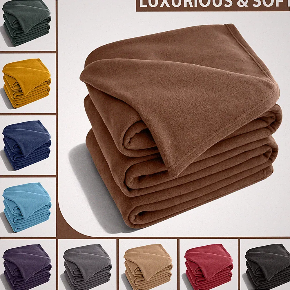 Large Fleece Blanket Sofa Bed Mink Throw Soft Faux Fur Blankets Queen King Size