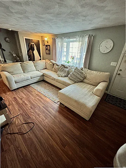 Large Ivory 3 piece sectional sofa with chaise